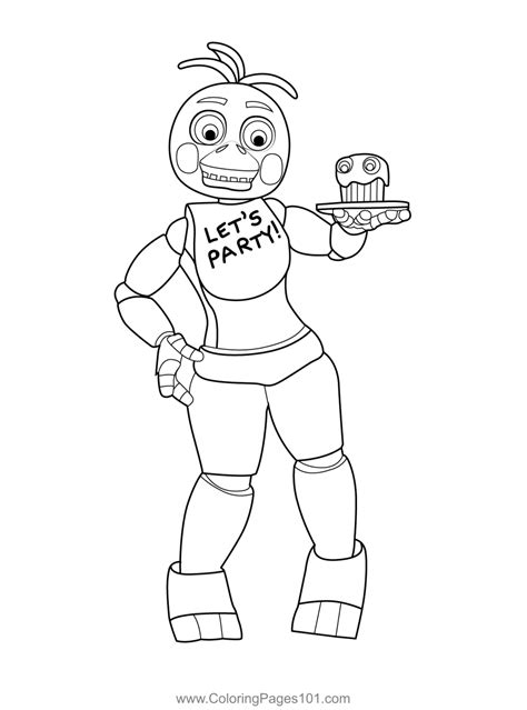 Chica Fnaf Coloring Pages Toy Easy Draw Nights Five Drawing Freddy