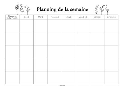 .il peut faire apparaître plusieurs tâches par cellule. Planning de la semaine à imprimer - young planneur