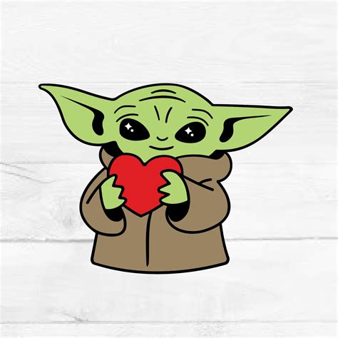 Baby Yoda With Heart Svg Bundle Disney Baby Yoda Clipart Svg Etsy