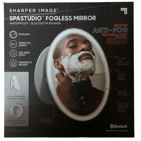 Sharper Image Led Fogless Shower Mirror And Bluetooth Speaker