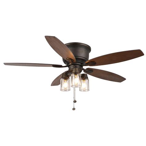 Best ceiling fan with light: Hampton Bay Stoneridge 52 in. LED Indoor/Outdoor Bronze ...