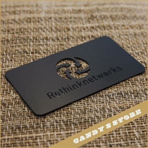 Custom Business Card 100pcs Black Metal Business Card With Cutout And