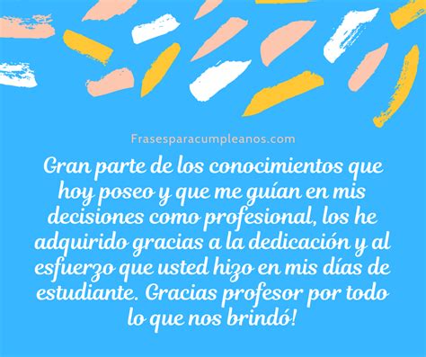 Palabras de agradecimiento para un maestro ejemplar  Frases Cumple
