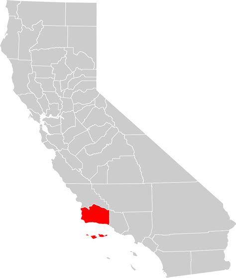 California County Map Santa Barbara County Highlighted