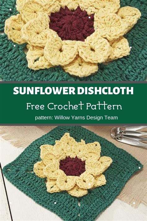 Sunflower Dishcloth Mycrochetpattern