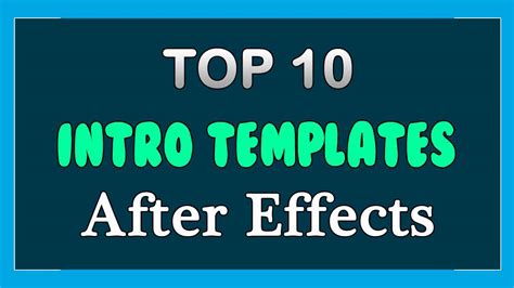 After effects cc 2013 or above 1920x1080 @30 fps video tutorial font used in preview: Top 10 Free Intro Templates 2018 After Effects ...