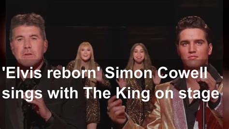 elvis reborn simon cowell sings with the king on stage youtube