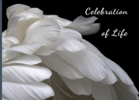 Celebration Of Life Sign In Book For Guests With Angel Wings Funeral