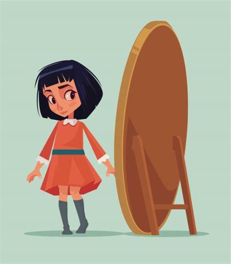 Girl Looking In Mirror Pics Illustrations Royalty Free Vector Graphics
