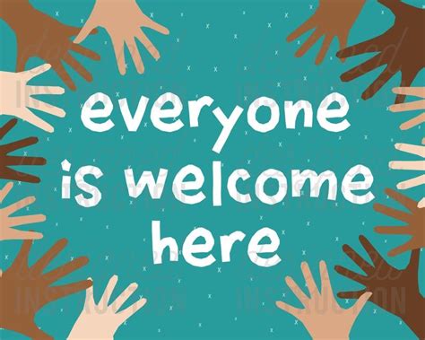 Everyone Is Welcome Here Poster Classroom Decor School Counselor