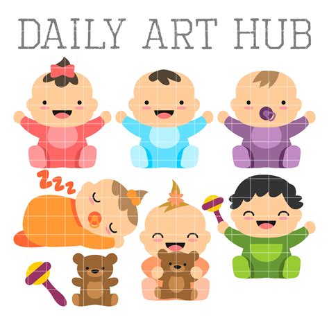 Cute Babies Clip Art Set Daily Art Hub Free Clip Art Everyday