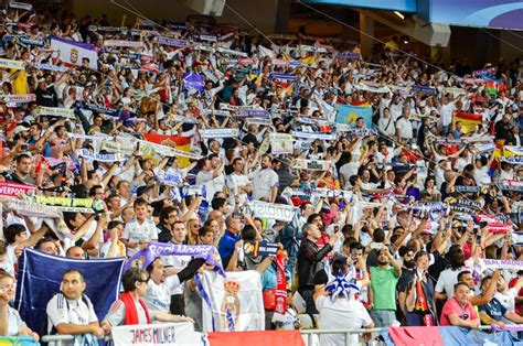 Real madrid is one of our city's three professional football teams, together with atlético de madrid and rayo vallecano. KYIV, UKRAINE - MAY 26, 2018: Real Madrid Fans At The ...