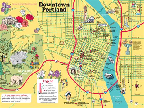 map  downtown portland  pictorial illustrations