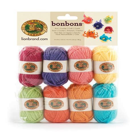 Lion Brand Yarn Bon Bons Brights Mini Yarn Variety Pack Light Acrylic