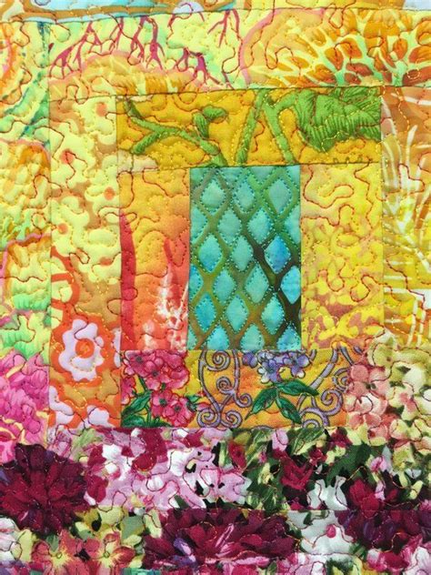 Myras Window Boxes Vii Original Fiber Art By Lenore Etsy Flower
