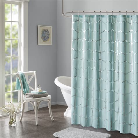 Home Essence Apartment Arielle Printed Metallic Shower Curtain