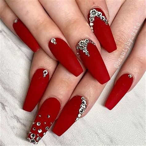 45 Hottest Red Long Acrylic Coffin Nails Designs You Need To Know Page 7 Of 45 In 2020 Nails