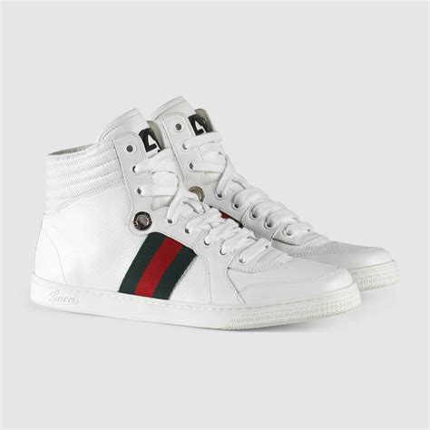 Lyst Gucci High Top Leather Sneaker In White
