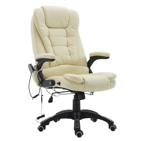 Black Homcom High Back Executive Ergonomic Pu Leather Heated Vibrating Massage Office Chair
