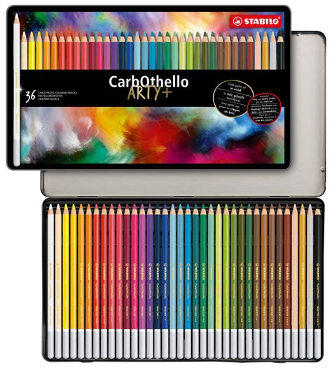 Chalk Pastel Pencil Stabilo Carbothello Metal Box With 36 Colors