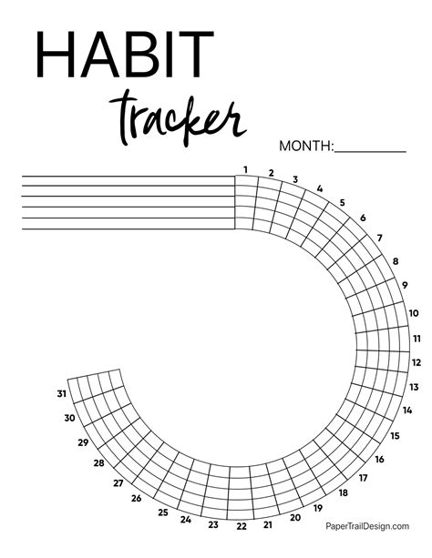 Habit Tracker Printable Planner Template Paper Trail Design Images