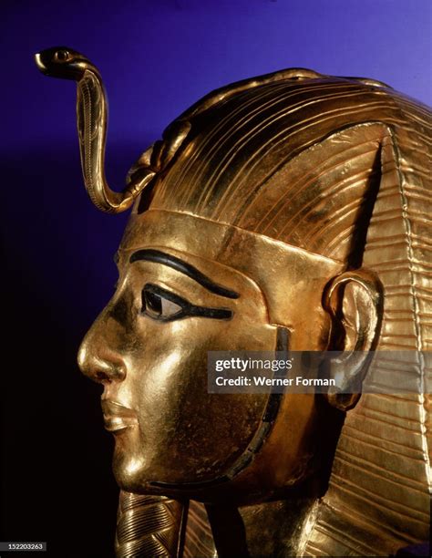 Gold Funerary Mask From The Burial Of Psusennes I The King Is Shown