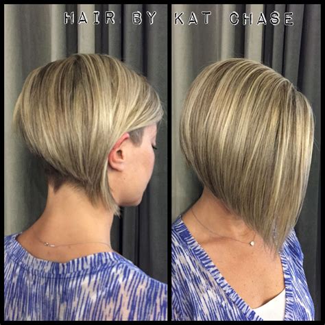 Maybe you would like to learn more about one of these? Blonde highlights with undercut and bob | Bob hairstyles ...