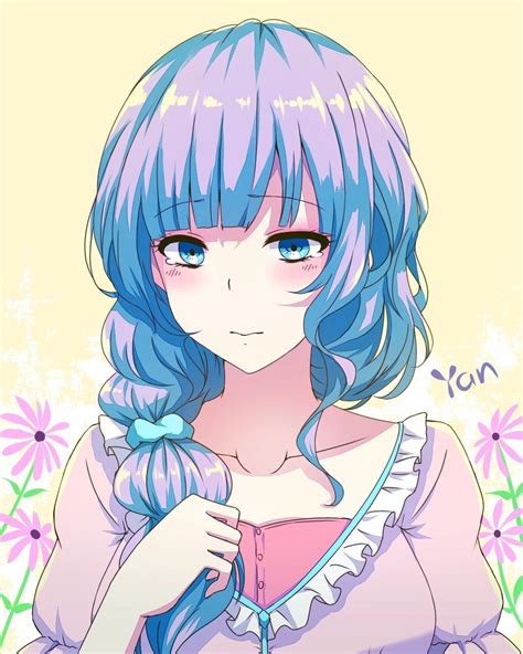 1024×1280 Anime Blue Hair Anime Purple Hair Anime