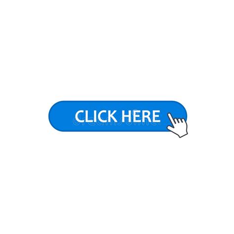Click Here Web Button With Cursor Vector Icon Isolated On White Stock