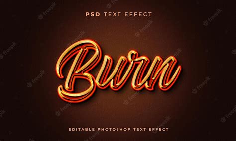 Premium Psd 3d Burn Text Effect Template