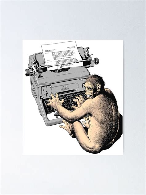 Monkey Typewriter Infinite Monkey Theorem Animal Limbo Poster By