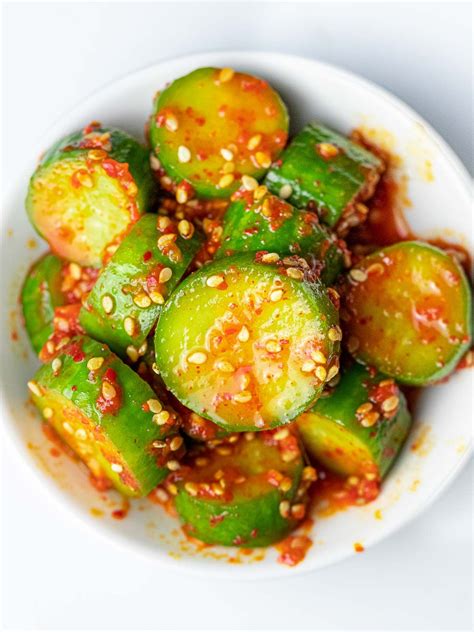 Spicy Korean Cucumber Salad Oi Muchim Recipe Korean Cucumber