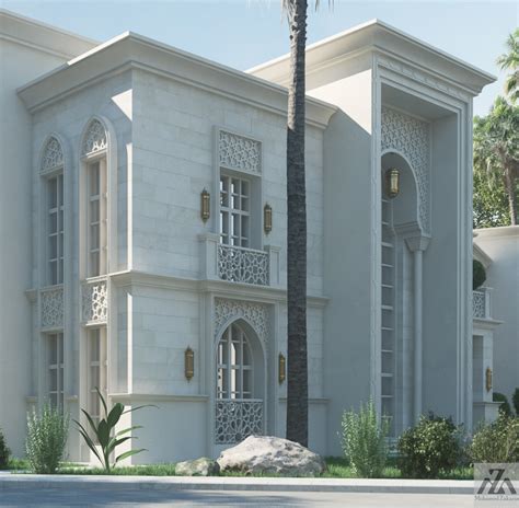 Don't be surprised to see breathtaking views, sparkling pools and marble entryways! Arabic Villa on Behance