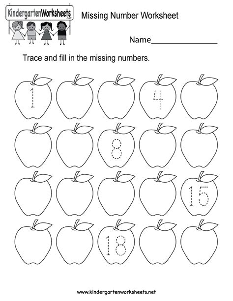 Missing Number Worksheet Free Kindergarten Math Worksheet For Kids