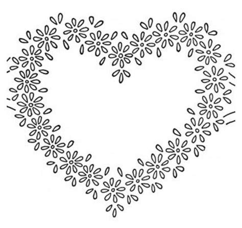 Printable Floral Heart Embroidery Pattern