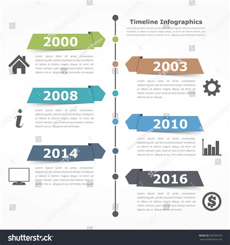 Vertical Timeline Infographics Design Template Vector