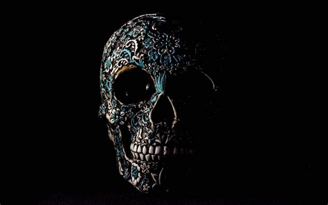 Make each time a real pleasure with awesome.best feature of app: Download wallpaper 3840x2400 skull, dark, patterns, bones ...