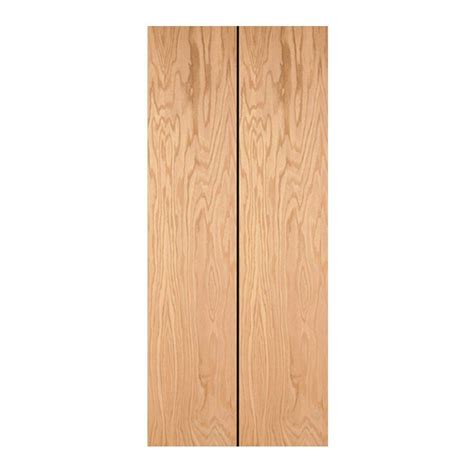 Jeld Wen 36 In X 80 In Oak Unfinished Flush Wood Closet Bi Fold Door