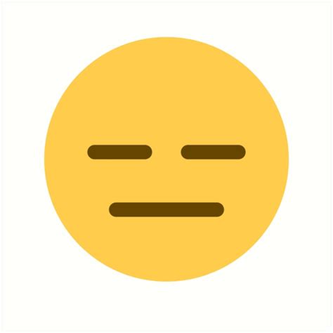 Expressionless Face Emoji Art Prints By Winkham Redbubble