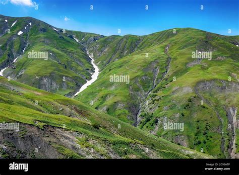 Idyllic Summer Landscape With Hiking Trail In The Mountains With