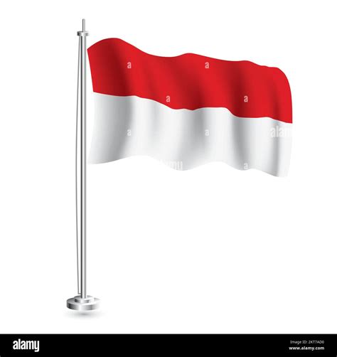 Indonesian Flag Isolated Realistic Wave Flag Of Indonesia Country On