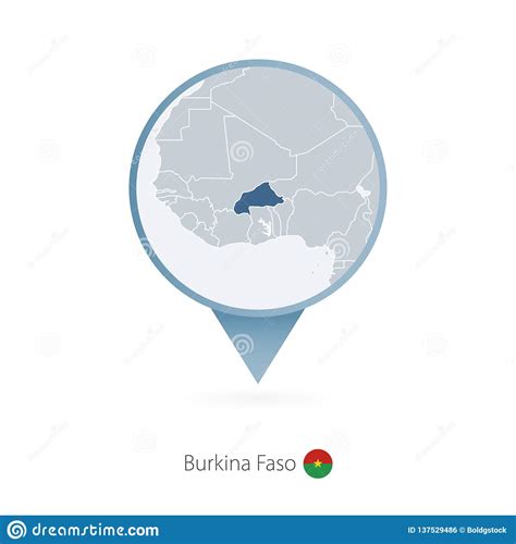 Kaartspeld Met Gedetailleerde Kaart Van Burkina Faso En Naburige Landen