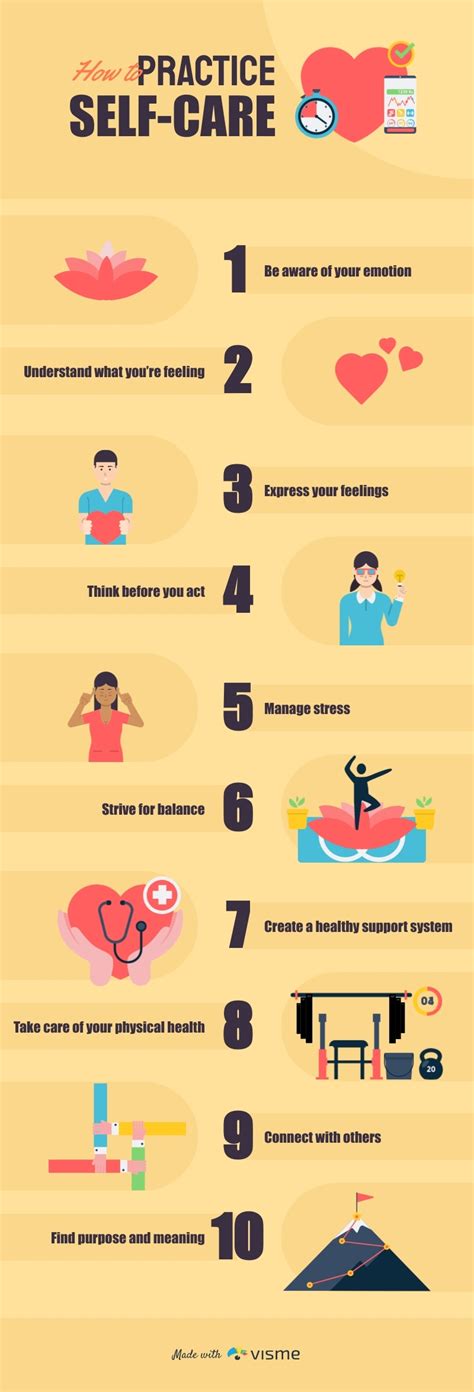 How To Practice Self Care Infographic Template Visme