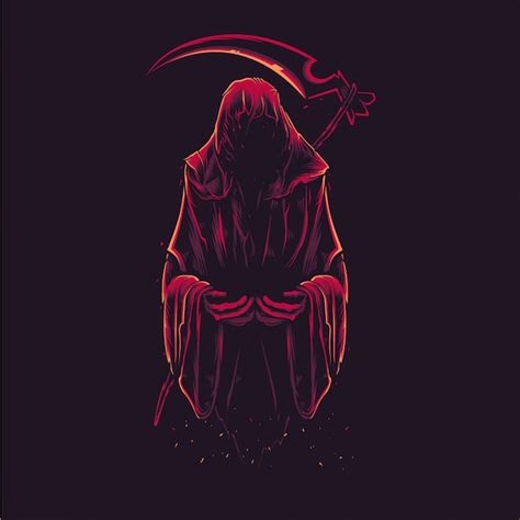 Detailed Grim Reaper Illustration Premium Vector