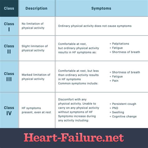 Symptoms By Class I Iv Staging Heart