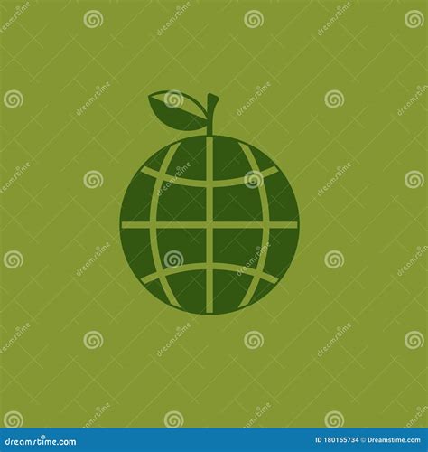 Ecology Concept With Earth Globe Like Green Apple Stock Vector