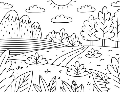 Spring Landscape Coloring Pages