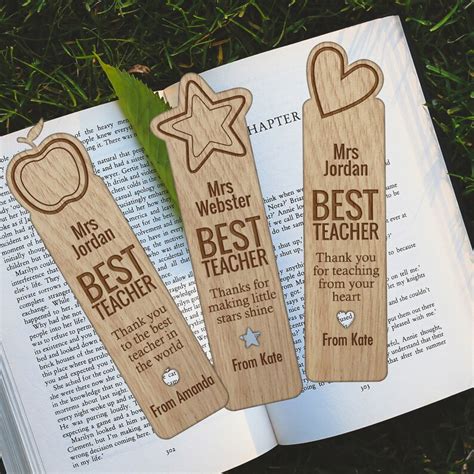 personalised engraved best teacher wooden bookmark t etsy australia