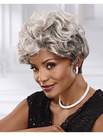 Straight Capless Short Synthetic Hair Afro Grey Wig Short Wigs For Women