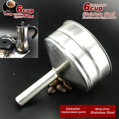 Stainless Steel 46cup Electric Moka Coffee Maker Replacement Funnel And Adapter Ebay